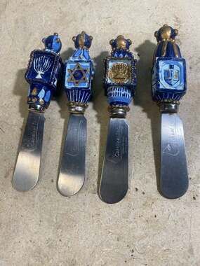 Cardinal Inc. Hanukkah Themed Spreader Knife Set, 4-Piece